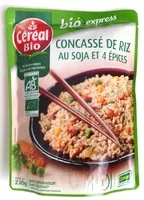 Mängden socker i Concassé de riz au soja et 4 épices Bio
