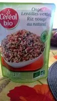 Mängden socker i Orge, lentilles vertes, riz rouge au naturel
