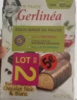 Mängden socker i Gerlinéa Ma Pause Barres saveur chocolat noir et blanc