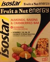 Mängden socker i Isostar Fruit Nut Energy Reep Cranberrie