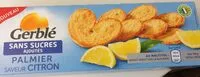 Mängden socker i Gerblé - No Sugar Added Lemon Palms Cookie, 100g (3.6oz)