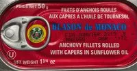 Mängden socker i Filet d'anchois roulé au Capres à l'huile de tournesols