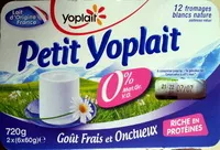 Mängden socker i Petit Yoplait, (0 % MG) 12 fromages blancs nature