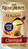 Mängden socker i Raclette Classique 400 g 16 tranches Richesmonts
