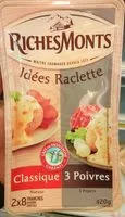 Mängden socker i Duo raclette (3 poivres et classique)