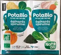 Mängden socker i Potabio épinards spiruline