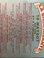 Mängden socker i 18 Matsot au vin