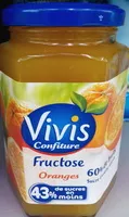 Mängden socker i Vivis Fructos Confiture d'Oranges de Séville