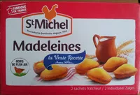 Mängden socker i Madeleines la vraie recette aux œufs de poules élevées en plein air