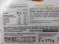 Mängden socker i Biscuits Petits Beurre