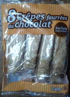 Mängden socker i 8 crêpes fourrées au chocolat