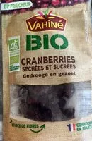 Mängden socker i Cranberries séchées et sucrées BIO