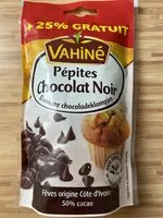 Mängden socker i Vahine sachets pepites chocolat noir