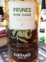 Mängden socker i Prunes reines Claude à l'eau de vie
