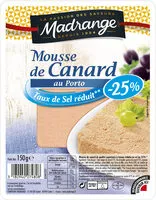 Mängden socker i Mousse de Canard au Porto (Taux de Sel réduit - 25 %)