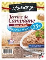 Mängden socker i Terrine de Campagne dorée au four taux de sel réduit* (-25%)