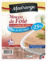 Mängden socker i Mousse de Foie et sa pointe de crème - Taux de sel réduit* (-25%)