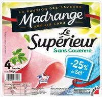 Mängden socker i Le superieur sans couenne -25% de sel* VPF 4tr