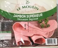 Mängden socker i Jambon supérieur découenné dégraissé