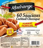 Mängden socker i Saucisses Cocktail Classique - Format famililal