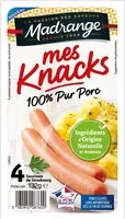 Mängden socker i Mes Knacks 100% pur porc x4
