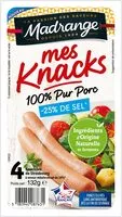 Mängden socker i Mes knacks 100% pur porc -25% sel