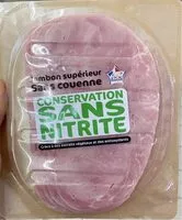 Mängden socker i Jambon supérieur sans couenne conservation sans nitrite