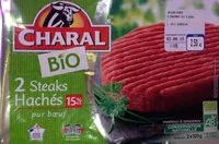 Mängden socker i 2 Steaks hachés 15% MG pur bœuf Bio