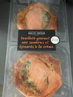 Mängden socker i Feuilleté gourmet aux saumons et épinards à la crème