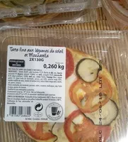 Mängden socker i Tarte fine aux légumes du soleil et Mozzarella