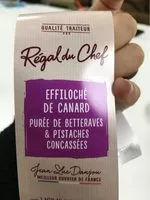 Mängden socker i Effiloché de canard purée de betteraves et pistaches concassées