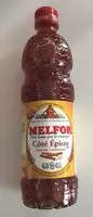 Mängden socker i Melfor Vinaigre Côté Epices cannelle cardamome le flacon de 50