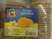 Mängden socker i Grandes galettes (36) pur beurre aux oeufs frais