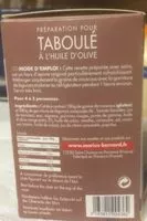 Mängden socker i Préparation pour taboulé à l'huile d'olive