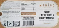Mängden socker i Curry Madras Coco Saus 190G