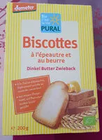 Mängden socker i Biscotte Epeautre Beurre