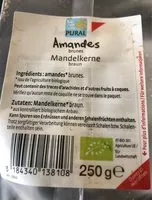 Mängden socker i AMANDES AVEC PEAU