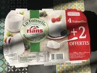 Mängden socker i Fromages frais en faisselles 4x100g + 2x100g gratuits