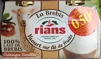 Mängden socker i La Brebis Yaourt sur lit de fruits Châtaigne Vanillée
