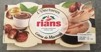 Mängden socker i Rians onctueux crème au marron