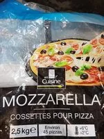 Mängden socker i Mozzarella - cossettes pour pizza