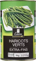 Mängden socker i Haricots verts extra fins