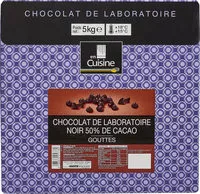 Mängden socker i Chocolat de laboratoire noir 50% de cacao gouttes