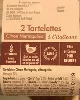 Mängden socker i Tartelettes citron meringuées à l’italienne x 2