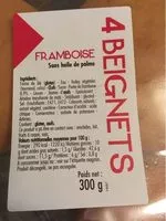 Mängden socker i 4 Beignets Framboise