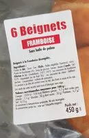 Mängden socker i 6 beignets fourrés à la framboise