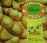 Mängden socker i Ecureuils du Languedoc, Madeleines, 31 570 g