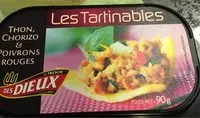 Mängden socker i Les tartinables thon chorizo poivrons