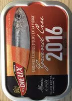 Mängden socker i Sardines à l'huile d'olive extra vierge Grand Cru 2016