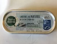 Mängden socker i Sardines au naturel au jus de citron bio